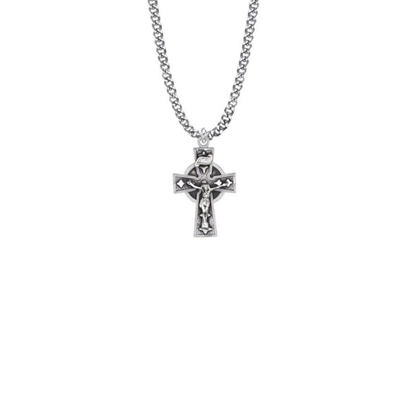 Singer 1 Inch Sterling Silver Antique Celtic Crucifix Necklace