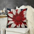 thumbnail image 2 of Stars Red White Flower Throw Pillow Covers, Patriotic Independence Cushion Case for Sofa Couch, 2 of 5