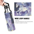 thumbnail image 4 of Watercolor Purple Horse Running Sports Bottle with Straw Stainless Steel Water Jug Portable Thermal Cup Leak-proof 600ML, 4 of 9