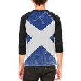 thumbnail image 2 of Scottish Flag Distressed Grunge Scotland Mens Raglan T Shirt, 2 of 2
