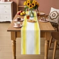 thumbnail image 2 of Yellow Striped Cotton Linen Rectangle Table Runners 13"x120", Stripes Farmhouse Modern Coffee Table Runner Dresser Scarves Luxury Table Runners for Wedding Party Banquet Dinner Decor, 2 of 8