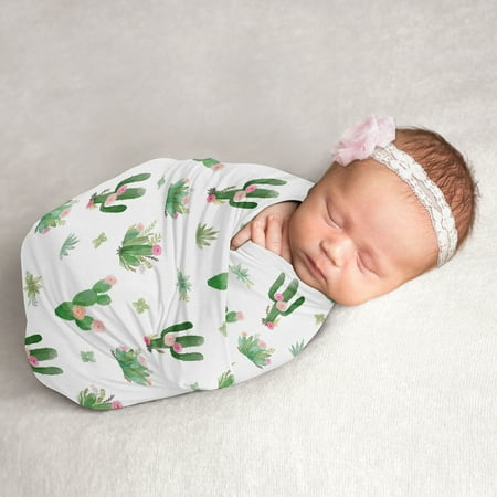 UPC: 0846480085201 | Cactus Floral Baby Swaddle Receiving Blanket by Sweet Jojo Designs