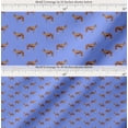 thumbnail image 2 of Soimoi Blue Cotton Voile Fabric Horse & Dot Animal Print Fabric by the Yard 58 Inch Wide, 2 of 7