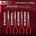 thumbnail image 2 of ABN Long Reach Pliers 4-Piece Set - Angled Curved Straight and Duckbill, 2 of 2