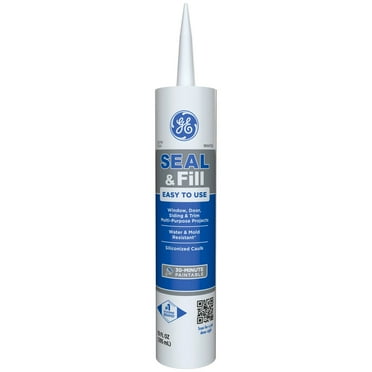 GE Seal And Fill Multipurpose Window & Door, Pack of 1, White 10 fl oz Cartridge