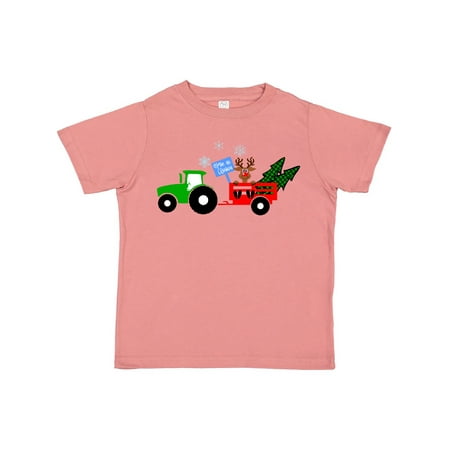

Inktastic Christmas Tractor with Cute Reindeer Gift Toddler Boy or Toddler Girl T-Shirt