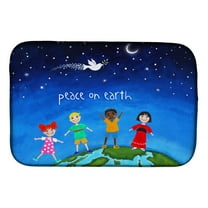 Caroline's Treasures Peace on Earth Dish Drying Mat