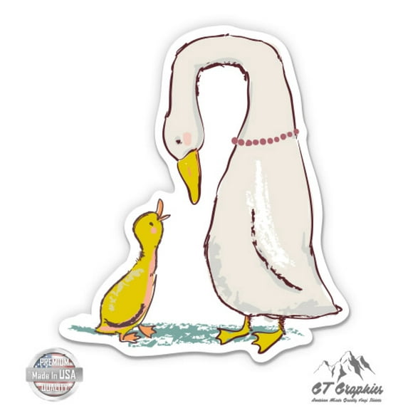 Duck Mom and Baby Cute - 12" Vinyl Sticker Waterproof Decal