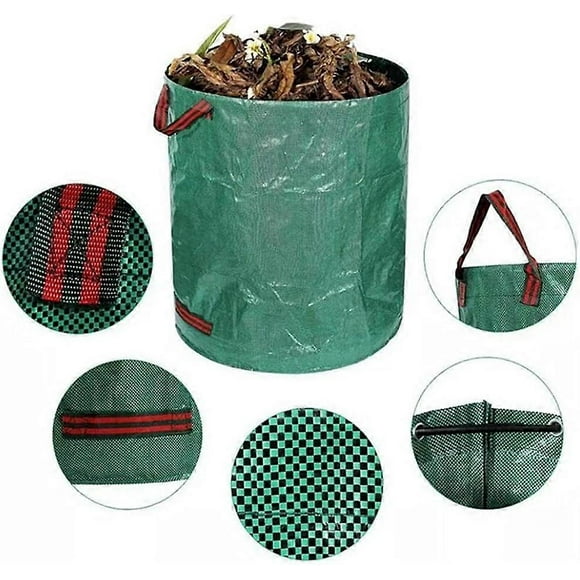 Garden Waste Bags 272L Garden Bags Reusable Garden Waste Bags with Handles for Collecting Garden Waste Grass and Leaves