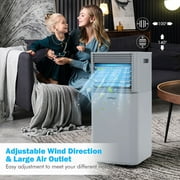 Costway 5000 BTU 8000 BTU ASHRAE Portable Air Conditioner 3-in-1 Air Cooler w/Dehumidifier & Fan Mode Grey