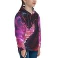 thumbnail image 3 of Pofeuu Neon Futuristic Dragon Print Kids Pullover Hoodies Warm Thick Hooded Sweatshirt with Packet for Boys Girls-Medium, 3 of 6