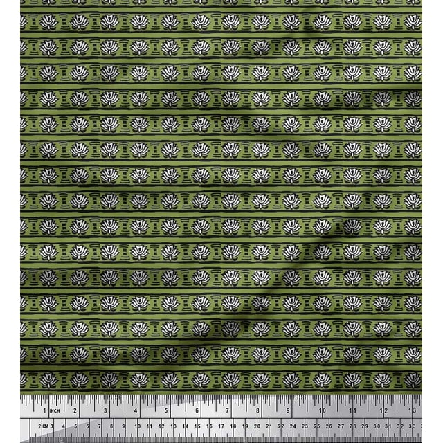 Soimoi Velvet Fabric Ethnic Block Print Fabric by Yard 58 Inch Wide