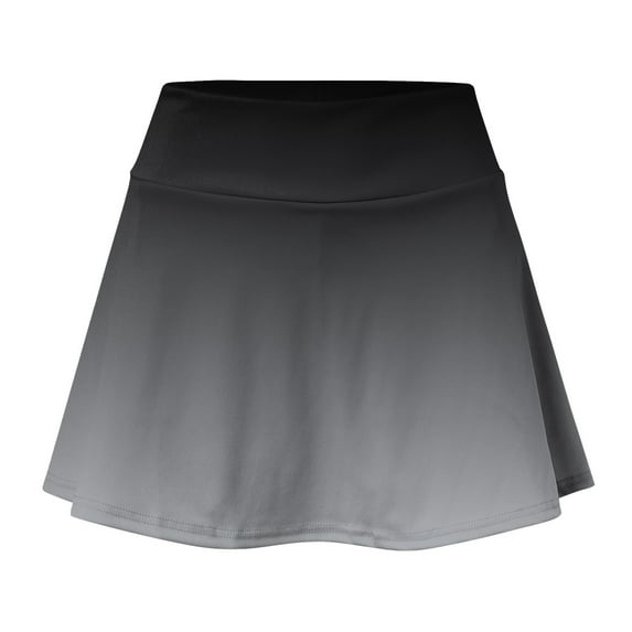 Vedolay Skirts for Women Basic Elastic Waist A-line Solid Flared Midi Skirt,Gray L