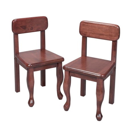 GiftMark A Pair of Queen Anne Chairs Cherry