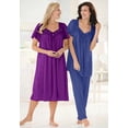 thumbnail image 5 of Only Necessities Plus Size Short Silky Lace-Trim Gown, 5 of 6