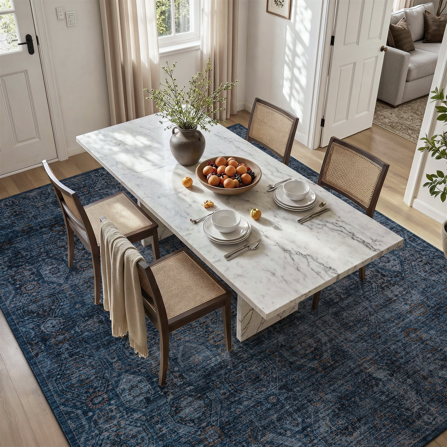 SIXHOME 8'x10' Area Rugs for Living Room Modern Area Rugs Machine Washable Rugs Blue