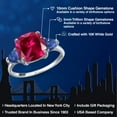 thumbnail image 2 of Gem Stone King 10K White Gold Red Created Ruby and Blue Created Sapphire Engagement Ring for Women | 6.08 Cttw | Cushion 10MM | Gemstone July Birthstone | Size 5, 2 of 6
