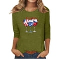 thumbnail image 1 of Blusas para Mujeres Casual 3/4 Manga Cuello Redondo Impreso Suelto, Mujer 3/4 Manga Tops Y Blusas para Diario, 1 of 4