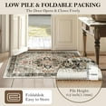 thumbnail image 3 of Area Rugs Washable Rug, Non-Slip Rugs for Living Room, Kitchen Rugs, Rugs for Bedroom Entryway Rug, Vintage Rugs Boho Floral Medallion, Low Pile, Soft (Brown, 63"x47"), 3 of 8