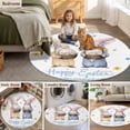 thumbnail image 6 of Happy Easter Round Area Rugs Collection 4', Watercolor Floral Gnomes Eggs Basket Spring Non Slip Indoor Circular Throw Runner Rug Floor Mat Carpet for Living Room Dining Table Bedroom Nursery, 6 of 9