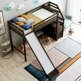 thumbnail image 4 of SESSLIFE Twin Loft Bed with Slide and 3 Drawers, Wood Storage Loft Bed Frame with Staircase, Espresso, 4 of 10