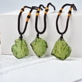 thumbnail image 5 of Dress Choice Moldavite Crystal Necklace for Women Men-Irregular Gemstone Pendant Adjustable Braided Rope Meteorite Necklace Healing Stone Pendant Daily Life Jewelry, 5 of 8