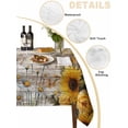 thumbnail image 5 of Farmhouse Sunflower Suqare Tablecloth - 54 x 54 Inch, Vintage Daisy Butterflies Rustic Wood Waterproof & StainResistant Tablecloth, Washable Oil-proof Table Cover for Dining/Party/Wedding/Buffet, 5 of 9