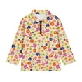 thumbnail image 3 of Psesaysky Girls Cute Hippie Floral Print Sweatshirt Long Sleeve for Teen Girls Stand-up Collar Sweatshirt Quarter Zip Pullover Hoodies Fleece Jacket 12-13 Years, 3 of 6