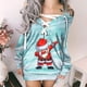 thumbnail image 2 of Mini vestido estampado navideño para mujer, informal, de manga larga, con hombros descubiertos, suéter, vestido de fiesta a la moda con tiras Fridja  fhghd4754, 2 of 7