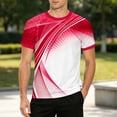 thumbnail image 2 of KHONTS Printed Short Sleeve T Shirts for Men Tennis Crew Neck Tee Summer Fashion Plus Size Tops Red XS, 2 of 4