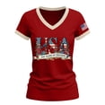 thumbnail image 4 of YVNAURA Women's Retro 250th Anniversary V Neck T Shirt USA 1776-2026 American Flag Graphic Tee Patriotic Summer Top Lightweight Breathable for 4th of July Everyday Wear, Red, M, 4 of 7