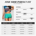 thumbnail image 5 of Gukieu Turquoise Light Blue Print Women's Sports Shorts, Elastic Waist High Stretch Running Yoga Gym Sweatpants-Large, 5 of 8