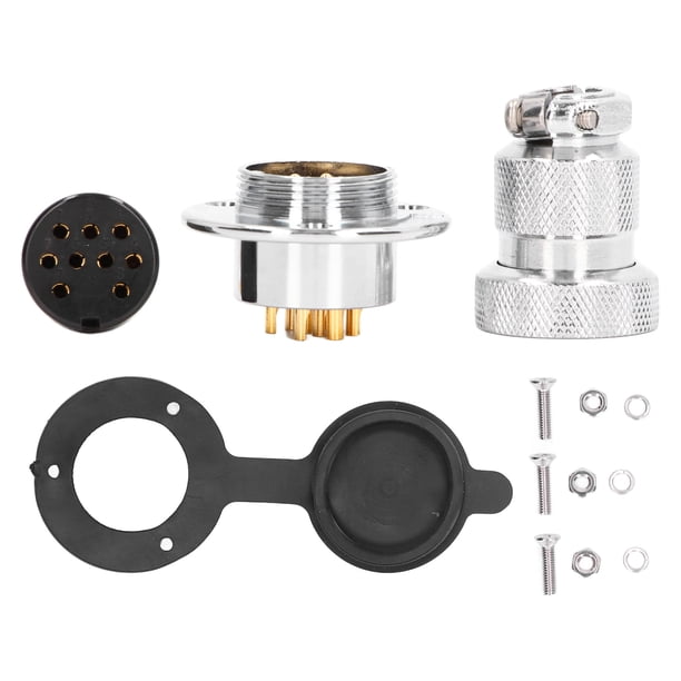 Kit de enchufe de brida redonda, conector de clavija de aviación, 15 Uds., con cubierta impermeable, 250V, 7A