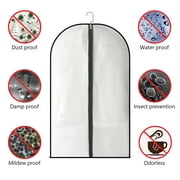 Tripumer 10 Pcs Hanging Garment Bag Resistant Clothes Cover Bags 24 x 47 inch Lightweight Suit Bag Black Zipper Clothes Protectors for Suit Dresse Coat