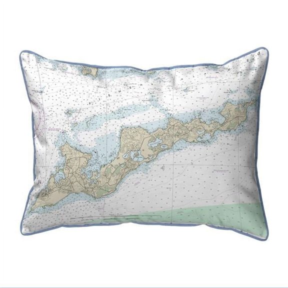 Betsy Drake ZP13214FI 20 x 24 in. Fishers Island, RI Nautical Map Extra Large Zippered Indoor & Outdoor Pillow