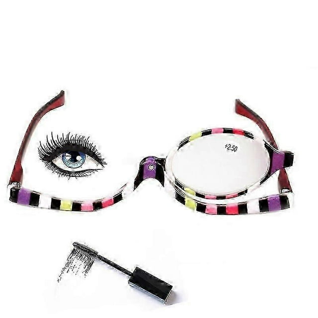 2 Pack Magnifying Makeup Glasses Eye Make Up Spectacles Flip Down Lens Folding Cosmetic Womens Reading Glasses +2.50