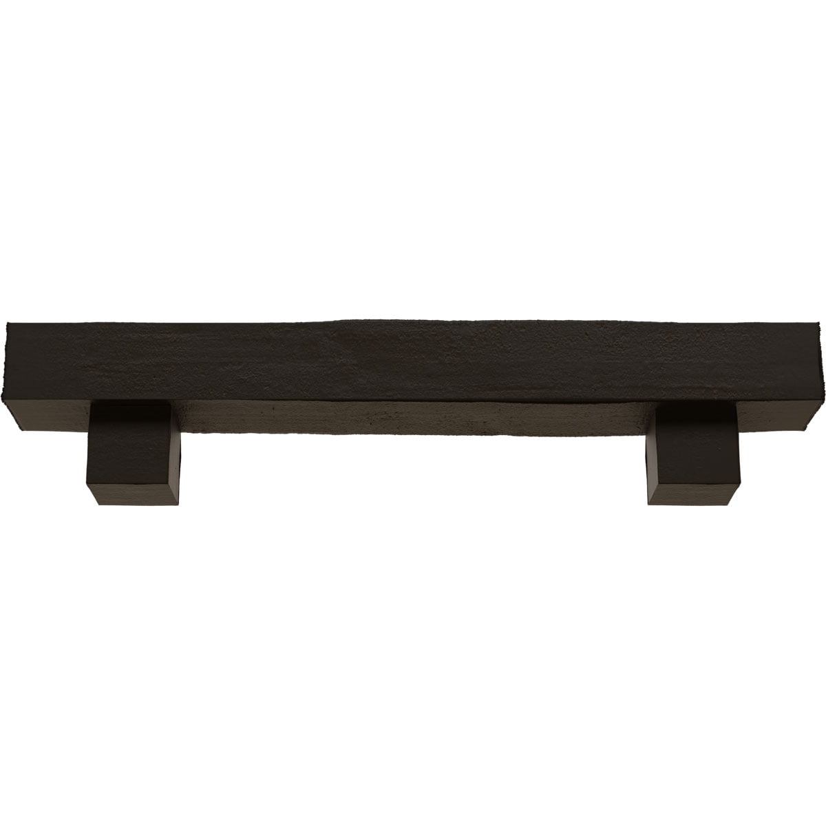 Ekena Millwork 4"H x 8"D x 72"W Rough Cedar Faux Wood Fireplace Mantel Kit w/ Alamo Corbels, Natural Ash