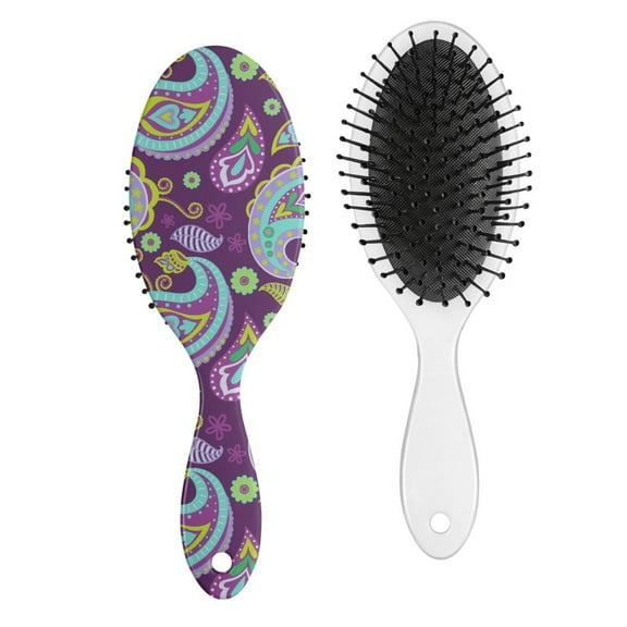 Colorful Vibrant Hair Brush - Round Bristle Brush for Wet & Dry Hair - Ideal for Medium to Long Hair