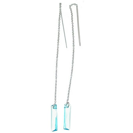 Silver Trendy Earrings For Women Makes Unique Woman Birthday Gift Ideas, Simulated Topaz Sterling Silver Earrings