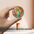 thumbnail image 5 of Round Fridge Magnets, 1Pcs 3in Cute Refrigerator Magnets Decorative for Whiteboard, Classroom, Locker, Kitchen, Birthday GiftsColorful Liberty - Flower Scene, 5 of 6