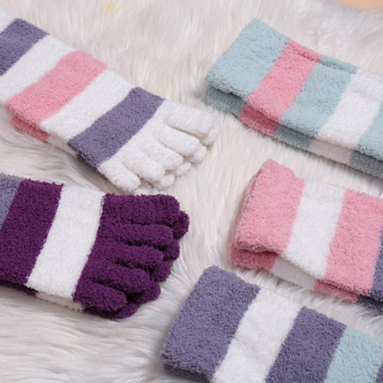 Xmarks Toe Socks 5 Pairs for Women - Fuzzy Socks Fluffy Socks Five Finger  Socks Cozy Socks Winter Slipper Socks for Women