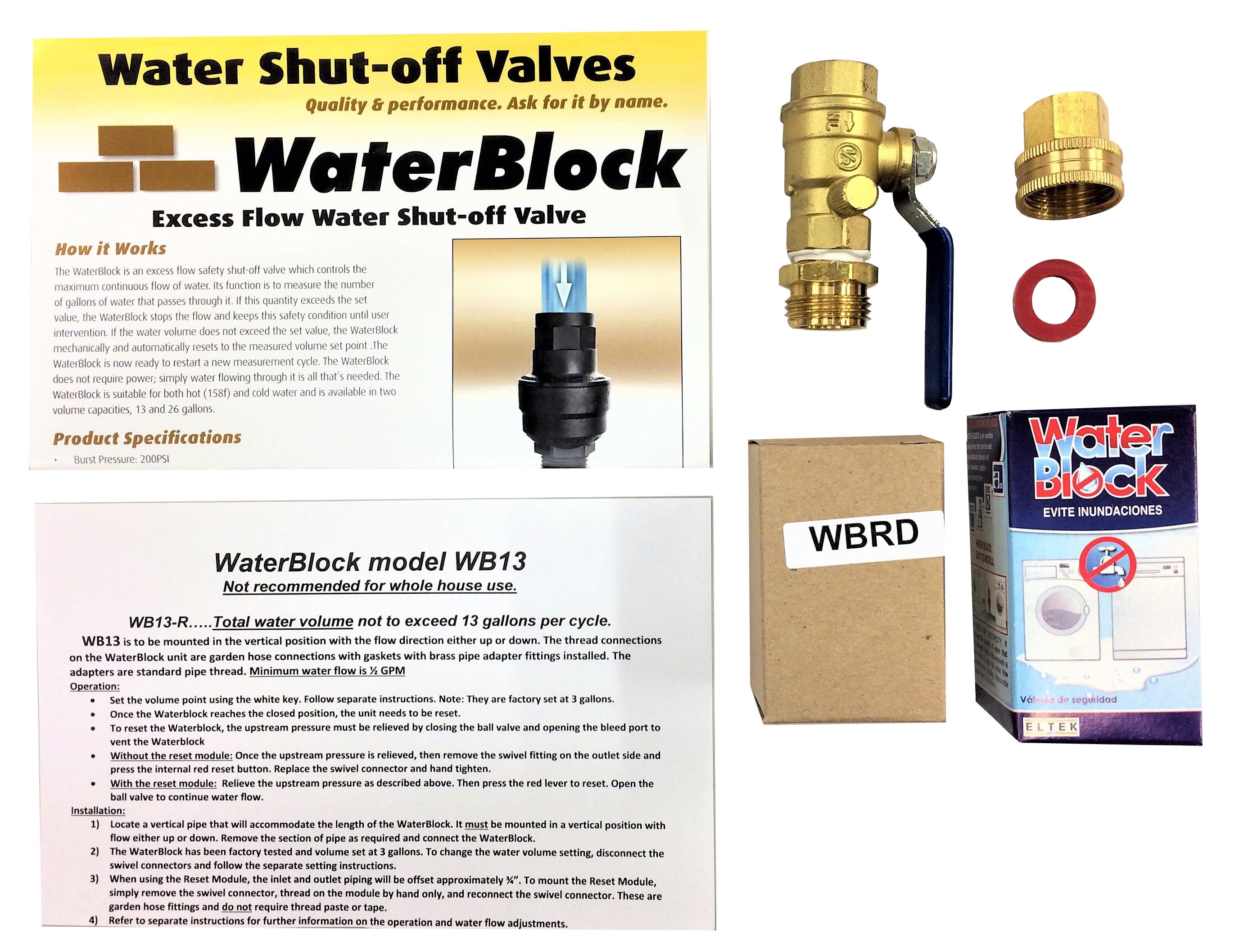 Buy 1/2 in. Automatic Excess Flow Water ShutOff Valve Online at Lowest