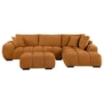 thumbnail image 3 of Coaster Camacho Fabric Upholstered Sectional Sofa with Ottoman Set Orange, 3 of 9