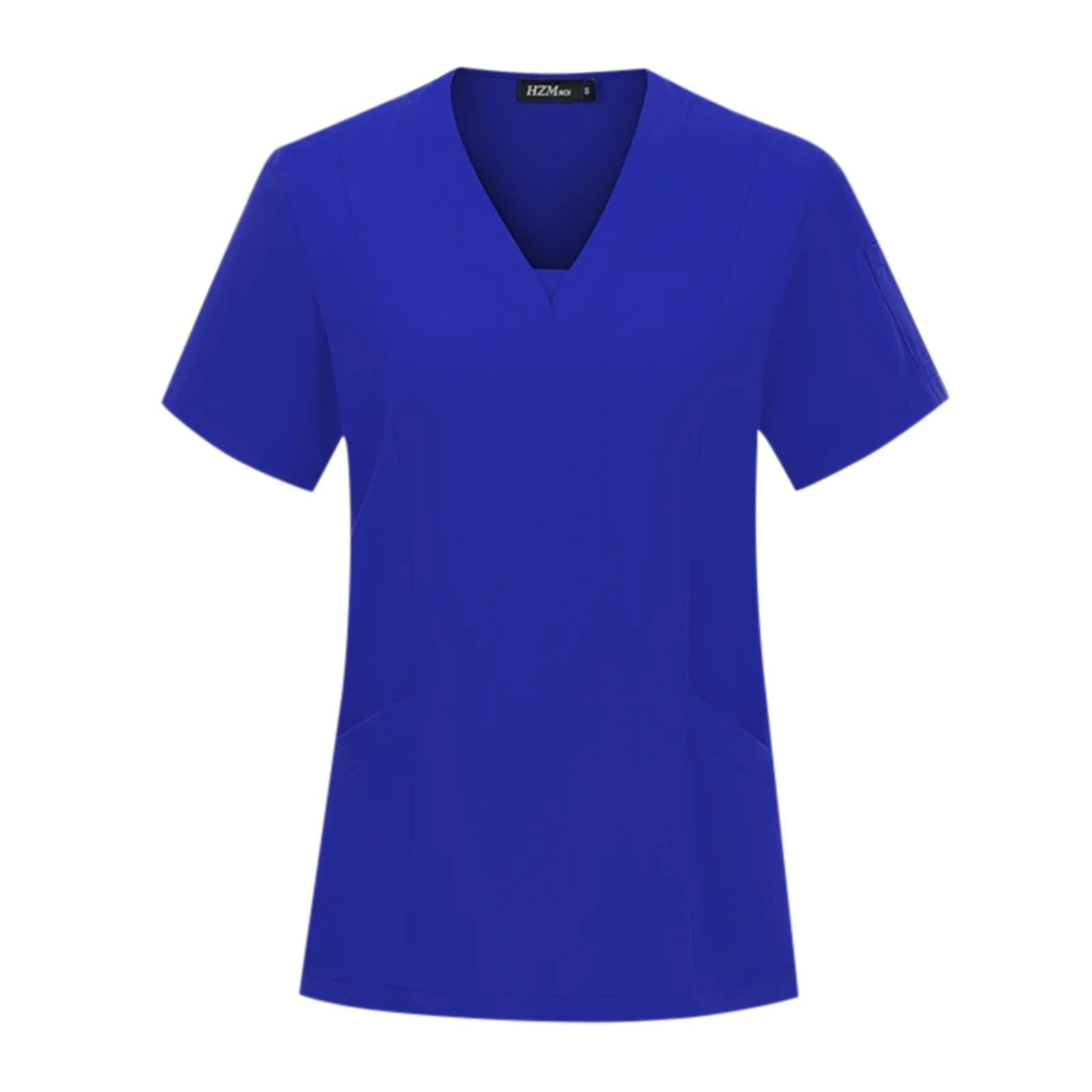 Women Athletic Scrub Set - Stretch V-Neck Top & Multi-Pocket Cargo Joggers, Easy Care Comfortable Nursing Workwear