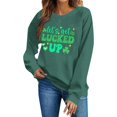 thumbnail image 2 of Craaazy St Patricks Day Shirts for Women Crewneck Long Sleeve Fashion St Patricks Print Tops Gifts, 2 of 6