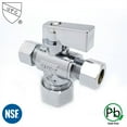 thumbnail image 3 of Thrifco 4406487 5/8 Inch Comp x 3/8 Inch Comp x 3/8 Inch Comp Quarter Turn Brass Angle Stop Valve (Lead Free), 3 of 3