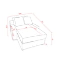 thumbnail image 4 of Single Sofa Couch Bed, Corduroy Upholstery Sleeper Sofa with Square Armrests & Removable Backrests, Modern Luxury Daybed for Living Room Appartment Office, Beige, 4 of 7