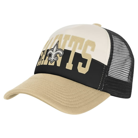 Youth White/Gold New Orleans Saints Modern Fan Trucker Adjustable Hat