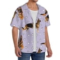 thumbnail image 4 of Xecao offers the German Shepherd Dog for Men's Casual Short-sleeved Shirt, a button-up collared shirt with a pocket, perfect for beach vacations and yacht travel in the XX-Large size., 4 of 7