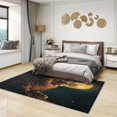 thumbnail image 2 of Lion Rugs for Bedroom - 2x3 Rug - Lion Rug - Full Moon Wild Animal Area Rug - Boys Men Wildlife Rugs - Starry Sky Carpet, 2 of 7
